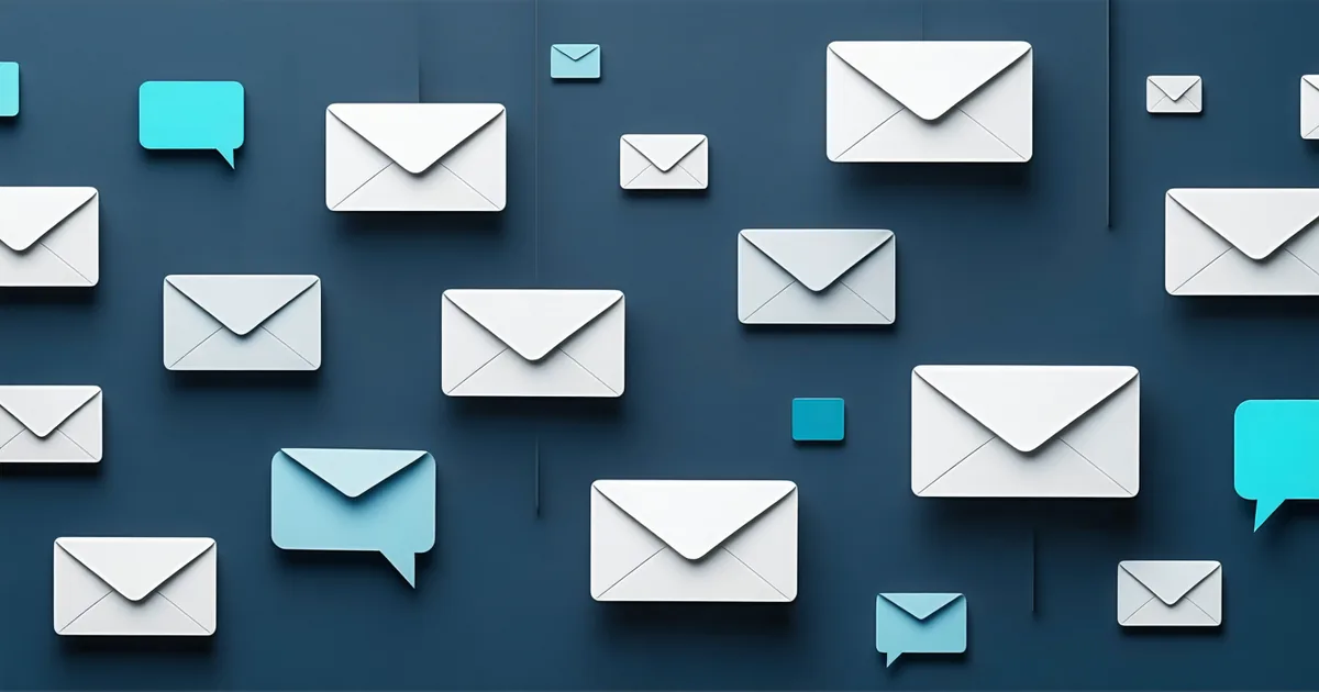 Abstract visualization of email sequence metrics with reply rate trend line